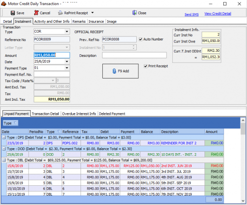 Motor-Credit-Daily-Transaction